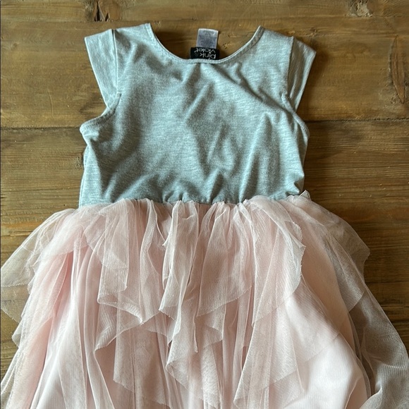Pink and Gray Tiered Ruffled Dress with Sequin Bunny, Size 6 - Picture 5 of 5